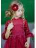 Bell Sleeve Lace Tulle Flower Girl Dress Holiday Dress